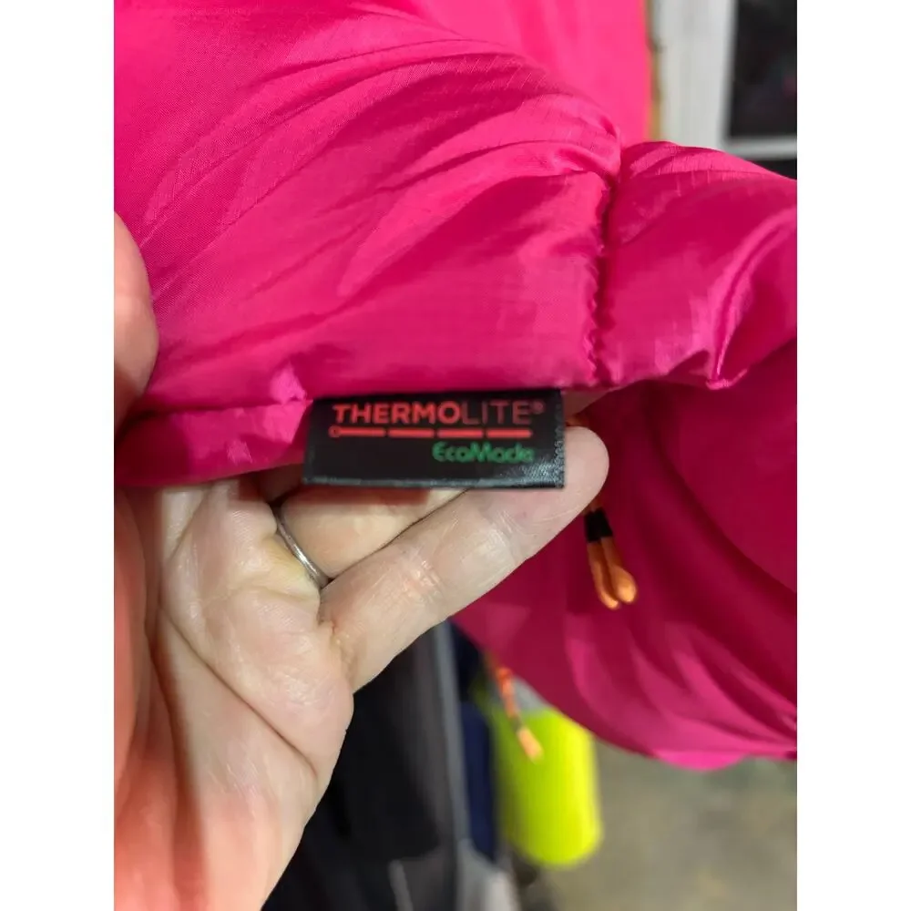 H&M 8 hot pink short puffer jacket from zip side entry pockets like new